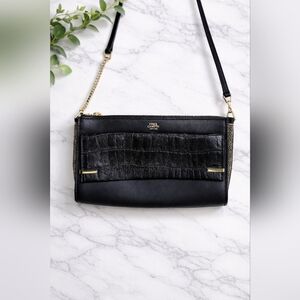 Vince Camuto Black Karma Croco Embossed Crossbody Bag